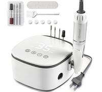 Enniewi Ponceuse pour Ongles Professionnel 35000 RPM, Ponceuse Ongles avec Écran Tactile LCD & Support, Lime a Ongle Electrique, Kit Manucure Pédicure pour Salon/Maison, Acryliques et Gel, Blanc
