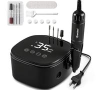 Enniewi Ponceuse pour Ongles Professionnelle 35000 RPM, Ponceuse Ongle avec Écran Tactile LCD & Support, Lime a Ongle Electrique, Kit Manucure Pédicure pour Salon/Maison, Acryliques et Gel, Noir