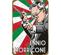 Ennio Morricone Affiche de musique rétro en métal vintage 30,5 x 20,3 cm Décoration murale