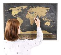 Enno Vatti Carte géographique à gratter avec drapeaux - Fournie avec une carte géographique de l'Allemagne au format A4. Poster personnalisé pour suivre vos voyages-Design unique d'ENNON VATTI