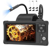 Ennovor Camera Endoscopique Double Objectif, Écran IPS 5 Pouces et 8+1 LED Réglables, 1920P HD Vision Frontale et Latérale, Caméra Inspection Industrielle No App No WiFi, Câble Semi-Rigide 16.4FT/5M