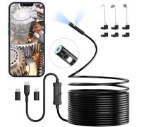 Ennovor Endoscopique Double Objectif avec 8 LED Camera Inspection Canalisation 1920P HD pour Smartphones Android et iOS (5M-Double Lentille)