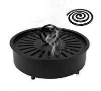 Ennoxwi Brûle-Encens, Récipient à Encens, Brûleur d'Encens,Chauffage à Encens,Support de Spirale Anti-Moustiques, Soucoupe Résistante au Feu,Décoration pour la Maison et Le Bureau, Noir