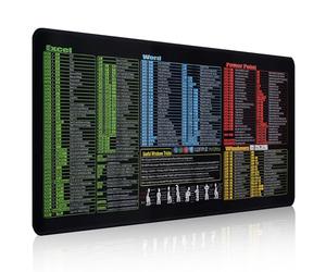 Ennoxwi Excel Sous-main 800 x 300 mm avec raccourcis pour Excel, Word, PPT, Windows, tapis de souris antidérapant XL comme accessoire de bureau, tapis de bureau pour bureau d'ordinateur, bureau à