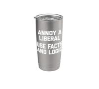 Ennuyez un libéral, utilisez les faits et la logique - Funny Saying Political Gobelet isotherme en acier inoxydable double paroi