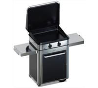 Eno - Plancha Gaz Combo Sign 65 Inox Et Noir Sur Chariot, 56x40 Cm