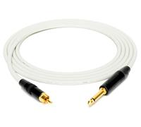 enoaudio Mogami 2534 Câble Quad Professionel Studio | Neutrik Gold RCA - Jack TS 6,3 mm | HiFi, blanc, 1 m