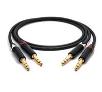 enoaudio Mogami 2534 Quad Câble Paire (L,R) Stéréo Professionnel symétrique | Neutrik Gold 6,3mm TRS | HiFi - 3,0 m