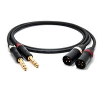enoaudio Mogami 2534 Quad Câble Paire (L,R) Stéréo Professionnel symétrique | Neutrik Gold 6,3mm TRS - XLR mâle | HiFi - 1,5 m