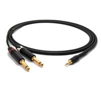 enoaudio Mogami 2534 Quad Câble Y Audio Professionnel | Amphenol Gold 3,5mm mini jack TRS - Neutrik 6,3mm TS (L,R) | HiFi - 0,5 m
