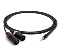 enoaudio Mogami 2534 Quad Câble Y Audio Professionnel | Amphenol Gold 3,5mm mini jack TRS - Neutrik XLR mâle (L,R) | HiFi - 3,0 m