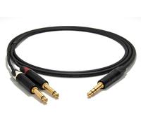 enoaudio Mogami 2534 Quad Câble Y Audio Professionnel | Neutrik Gold 6,3mm TRS - TS (L,R) | HiFi - 1,0 m