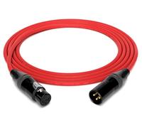 enoaudio Mogami 2534 Quad Professionnel Studio Câble microphone symétrique | Neutrik Gold XLR femelle - XLR mâle | HiFi, rouge, 3,0 m