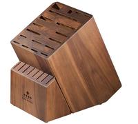 ENOKING Bloc à couteaux sans couteaux, grand support de couteaux - 25 emplacements en bois d'acacia universel - Bloc de boucher pour rangement de couteaux