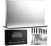 ENOKING Grand Porte Couteaux Aimanté, Double Face Bloc Support Couteaux Aimanté, Porte Couteau Aimanté en Acier Inoxydable, Range Couteaux de Cuisine sûr et peu Encombrant（35cm,Argent）