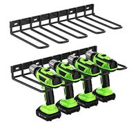 ENONCI Lot de 2 organiseurs muraux pour outils électriques, support mural épais et robuste pour perceuse de garage, panneau perforé, 37,8 x 17,3 x 4,3 cm, cadeaux pour papa, mari