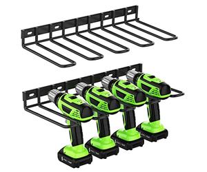 ENONCI Lot de 2 organiseurs muraux pour outils électriques, support mural épais et robuste pour perceuse de garage, panneau perforé, 37,8 x 17,3 x 4,3 cm, cadeaux pour papa, mari