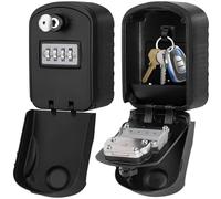 ENONEO Boîte à Clé Sécurisée Grand Coffre a Clef Exterieur Etanche Boite à Clé avec 4 Code & Clés d'urgence Boitier Cles Securise Boite a Clefs Mural pour Exterieur Interieur Ecole Bureau Usine (Noir)