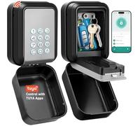 ENONEO Boîte s Sécurisée Exterieur IP65 Étanche Boitier Clefs Murale Boite a Clef avec Code Rétroéclairé, TTLock Anti-vol Boite a Cle Connectée Bluetooth & Codes Multiples (Gris, Tuya Apps)