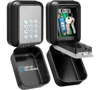 ENONEO Boite à clés Sécurisée Exterieur [Rétroéclairée] Grande Boite a Clefs Murale Boite a Clef avec Code, Certifié IP65 Etanche & Robuste, 100 Codes Personnalisables, Sécurité Maximale (Gris)