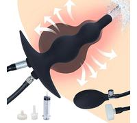 Énorme plug anal gonflable avec pompe et lavement de douche anale, dilatateur de plug anal en silicone, gode anal expansion de l'anus boules anales lavement vaginal anal rinçage SM sex toy pour hommes