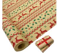Enorme Rotolo Di Carta Da Regalo: 76 Cm * 15 M, Carta Da Regalo Natalizia Riciclabile Con Stampa Di Alce Per Natale, Compleanno, Matrimonio, Decorazioni Per Feste