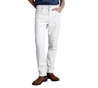 Enorsia Jean blanc pour homme, coupe ajustée, extensible, pantalon élégant en coton mélangé avec cinq poches, jean moderne blanc pour homme, parfait pour les sorties, blanc, 52