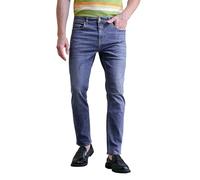 Enorsia Jean essentiel super extensible pour homme avec cinq poches, bouton de marque, bleu clair, 48