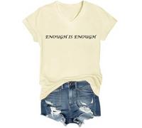 Enough is Enough Shirt Enough is Enough T-shirt col en V, Crème/jaune, M