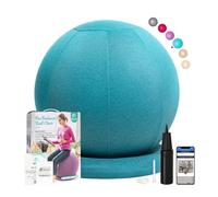 Enovi ProBalanceΩ Chaise ballon de yoga avec housse confortable et base de stabilité pour bureau et maison, siège de ballon pour soulager les douleurs dorsales, 65 cm, AB