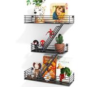 ENPKLUTE Étagère murale de 38,1 cm - Inspirée de New York pour figurines, étagère murale décorative en métal pour chambre à coucher, salon et décoration d'intérieur, noir