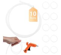 ENPOINT Lot de 10 longs rouleaux de colle chaude - 10 m de long x 0,7 cm de diamètre - Mini bâtons de colle chaude pour tissu, bois, métal, verre, plastique, floral