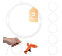 ENPOINT Lot de 5 longs rouleaux de colle chaude - 1 m de long x 0,7 cm de diamètre - Mini bâtons de colle chaude pour tissu, bois, métal, verre, plastique, floral