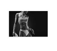 ENQIAOZHANG Impression sur toile Affiche 60x90cm Bianco e nero sexy fitness ragazza nordica e palestra poster decorazione soggiorno camera da letto pittura Senza Cornice