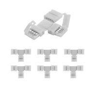 ENQIMAOYI 6 Pcs 8mm 4 Pin connecteur en forme de T, connecteur de lumière de bande LED, connecteur d’angle droit de Splitter RVB pour les lumières de bande LED multicolores RVB (8mm-T)