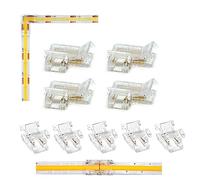 ENQIMAOYI Connecteur de bande LED COB - 4 connecteurs d'angle en forme de L à 2 broches - 5 connecteurs sans espace pour bandes LED de 8 mm - Couleur unique