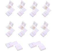 ENQIMAOYI Connecteurs d'Angle Sans Soudure en Forme de L 4 Broches à Angle Droit 10 mm pour RVB 3825 (4 Broches-10)