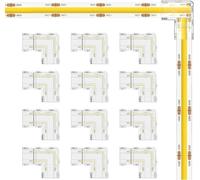 ENQIMAOYI Connecteurs LED de 10 mm pour connecteurs de bande LED COB à 2 broches, 12 connecteurs d'angle en forme de L, connecteurs d'extension sans soudure pour projets d'éclairage COB 5 V 12 V 24 V