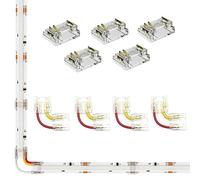 ENQIMAOYI Connecteurs LED FCOB 3 broches 12 mm pour bande lumineuse LED RVB Smart IC, 5 bandes à bande, 4 pièces en forme de L, WS2811 720 LED, utilisation en intérieur