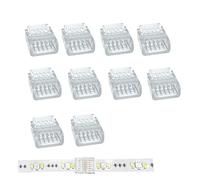 ENQIMAOYI Lot de 10 bandes LED RGBW à 5 broches à fil ou bande à bande transparente sans soudure pour bandes lumineuses étanches ou non étanches 12 mm de large 12 V 24 V (5P BB)