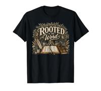 Enracinée dans la Parole, étude de la Bible chrétienne, Conception de la Foi pour Filles T-Shirt Graphique avec Valeur, Homme, Noir, L