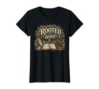 Enracinée dans la Parole, étude de la Bible chrétienne, Conception de la Foi pour Filles T-Shirt Graphique avec Valeur, Femme, Noir, XL