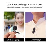 Enregistrement Audio vidéo Microphone à condensateur Lavalier Interface type-c conférence cadeau coupe-vent clipsable avec adaptateur Usb Mini