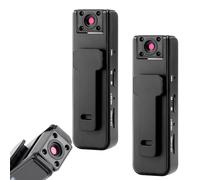 Enregistreur Audio vidéo de Sport Dodorado Ultra HD 2 en 1, caméra d'action Grand Angle 1080p avec Vision Nocturne, autonomie de 5 h et caméra corporelle Portable à Clipser(2pcs,No Card)
