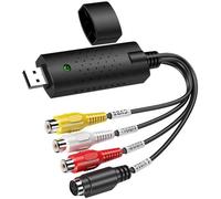 Enregistreur Boîtier d'acquisition Audio, Vidéo Capture Convertisseur Audio Vidéo USB 2.0, VHS Analogique vers Numérique pour Windows 10/8/7/VHS/DVD/VCR/Vista