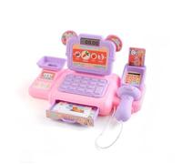 Enregistreur de caisse Jouet avec Scanner Sonore et Lumières, Boutiques Accessoires pour Enfants Jeux de Rôle, Cadeau d'Anniversaire pour Enfants 3 Ans (Rose)