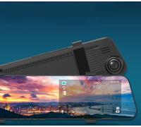 Enregistreur de conduite automobile Dash Cam à l'avant et à l'arrière avec double rétroviseur Dash Cam électronique 4,5 pouces à haute définition Dashcam de recul Noir