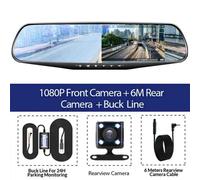 Enregistreur De Conduite De Voiture Avec Rétroviseur,Lentille Touristique,Caméra Avant Et Arrière,Dvr,Boîte Noire,Ips,4.3 P,1080 Pouces - Type 24 Hours Monitoring-32g