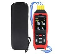 Enregistreur de Données pour Thermomètre à Thermocouple 4 Canaux Thermomètre Numérique de Type K Température, 5000 Groupes d'Enregistrement, Alarmes Sonores/Visuelles, -328~2501 °F