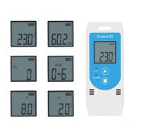 Enregistreur de données USB de température et d'humidité avec écran LCD, 32 000 points de mesure, -30 °C à +60 °C/0-85 % RH, boîtier ABS pour entrepôt, logistique et surveillance de la chaîne froide